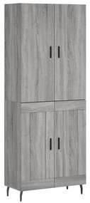 vidaXL Ντουλάπι Γκρι Sonoma 69,5 x 34 x 180 εκ. Επεξεργασμένο Ξύλο