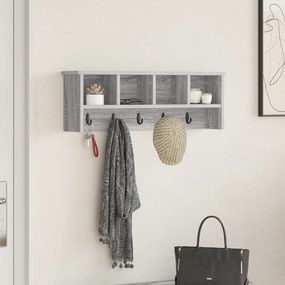 vidaXL Τοίχου Κρεμάστρα Γκρι sonoma 75 x 16 x 26 εκ Επεξεργασμένο ξύλο