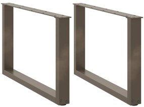 Πόδια Τραπεζιού Σαλονιού σε Σχήμα U 2 τεμ. από Φυσικό Ατσάλι 70x(42-43) εκ. Ατσάλι