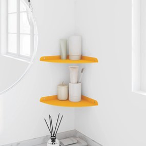vidaXL Πλωτό ράφι με ράφι 2 pcs Χαμομηλί κίτρινο 24 x 24 x 2 εκ