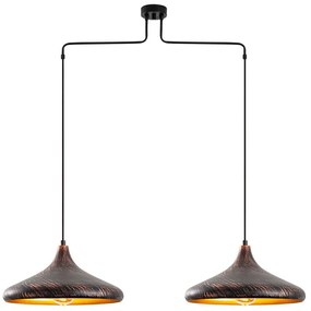 Φωτιστικό Οροφής Barek 942FLG1402 100x35x132cm 2xE27 40W Black-Copper Opviq