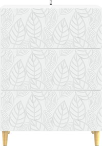 vidaXL Ντουλάπι με Συρτάρια Λευκό 66 x 34,5 x 90 εκ Επεξεργασμένο Ξύλο