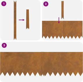 vidaXL Περίγραμμα γκαζόν 30 pcs 100 x 0,05 x 30 εκ Σκ rusty
