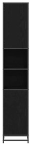 vidaXL Ντουλάπι Μπάνιου με ράφι Μαύρη δρυς 35 x 37.5 x 188.5 εκατοστά