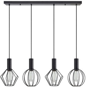 Φωτιστικό Οροφής - Ράγα Adept Flex 77-8907 85x16x300cm 4xE27 60W Black Homelighting