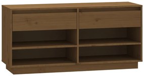 vidaXL Παπουτσοθήκη Μελί 110x34x52 εκ. από Μασίφ Ξύλο Πεύκου