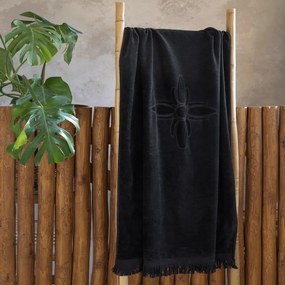 Πετσέτα Θαλάσσης Bloom Jacquard Black Nima Θαλάσσης 90x160cm 100% Βαμβάκι