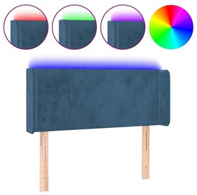 Κεφαλάρι Κρεβατιού LED Σκούρο Μπλε 103x16x78/88 εκ. Βελούδινο 3123002