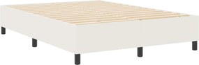 vidaXL Κρεβάτι πλατφόρμα Κρεμ 140 x 200 cm Υφασμάτινο Κορντουρά