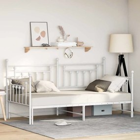 vidaXL Σκελετός κρεβατιού ημέρας Λευκό 90 x 190 cm Ατσάλι