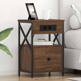 vidaXL Κομοδίνο Καφέ δρυς 40 x 31 x 60 εκ. Επεξεργασμένο ξύλο