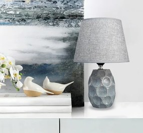 POWERTECH επιτραπέζιο φωτιστικό HLL-0134, E27, κεραμική βάση, γκρι