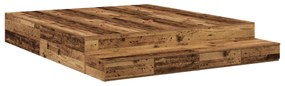 vidaXL Κρεβάτι Αποθήκευσης Παλιού Ξύλου 200x200 εκ.