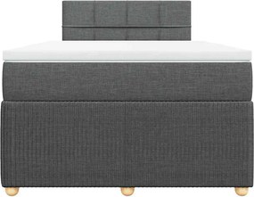 vidaXL Κρεβάτι Boxspring με Στρώμα Σκούρο Γκρι 120x200 εκ. Υφασμάτινο