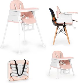3-in-1 foldable children's feeding chair ECOTOYS pink