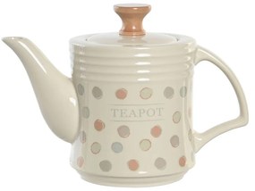 Τσαγιέρα DKD Home Decor Μπεζ Πήλινα 1 L