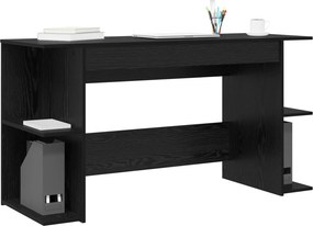vidaXL Γραφείο με ράφι Μαύρη δρυς 140 x 50 x 75 εκ. Επεξεργασμένο ξύλο