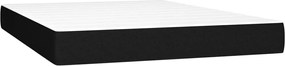 vidaXL Κρεβάτι Boxspring με Στρώμα Μαύρο 140x190 εκ. Υφασμάτινο