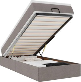 vidaXL Οθωμανικό κρεβάτι με στρώμα Taupe 90x200cm ύφασμα