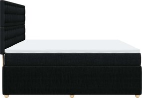 vidaXL Κρεβάτι Boxspring με Στρώμα Μαύρο 180x200 εκ. Υφασμάτινο