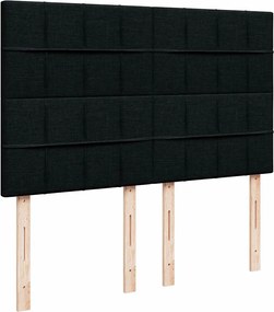 vidaXL Κρεβάτι Boxspring με Στρώμα Μαύρο 140x190 εκ. Υφασμάτινο