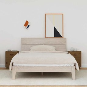 vidaXL Κομοδίνο 2 τεμ. Καφέ Μελί 40x34x55 εκ από Μασίφ Ξύλο Πεύκου