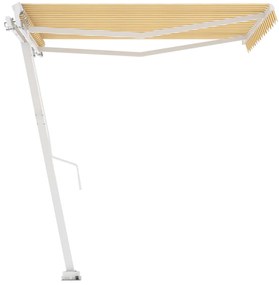 vidaXL Τέντα Συρόμενη Χειροκίνητη Ανεξάρτητη Κίτρινο/Λευκό 350x250 εκ.