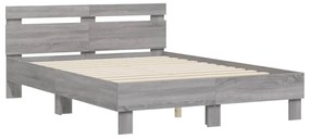 vidaXL Πλαίσιο Κρεβατιού με Κεφαλάρι Γκρι Sonoma 120x200εκ. Επεξ. Ξύλο