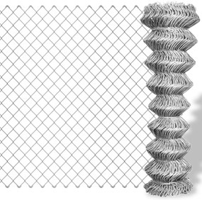 vidaXL Συρματόπλεγμα Περίφραξης Ασημί 25 x 1 μ. Γαλβανισμένο Ατσάλι