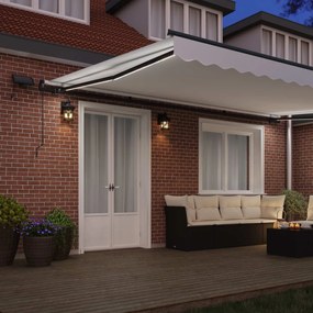 vidaXL Αναδιπλούμενη τέντα Λευκό 500 x 350 εκ Ύφασμα και αλουμίνιο
