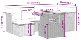 vidaXL Σαλόνι Κήπου Σετ 7 τεμ. Μπεζ Συνθετικό Ρατάν με Μαξιλάρια