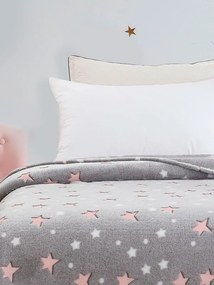 Κουβέρτα φωσφοριζέ αγκαλιας Stars Pink 80x90