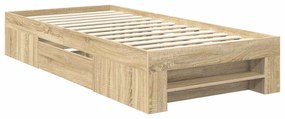 vidaXL Σκελετός Κρεβατιού Δρύς Sonoma 80 x 200 cm Επεξεργασμένο ξύλο