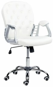 Καρέκλα γραφείου Berwyn 329, Άσπρο, 98x60x60cm, 12 kg, Με μπράτσα, Με ρόδες, Μηχανισμός καρέκλας: Κλίση | Epipla1.gr