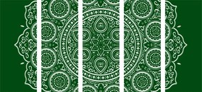 Εικόνα έθνικ Mandala 5 τμημάτων σε πράσινο σχέδιο