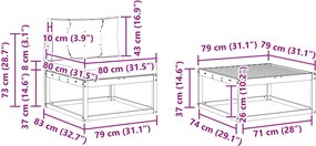 vidaXL Σειρά Καναπέ Εξωτερικού με μαξιλάρι 4 pcs Λευκό και Μπεζ