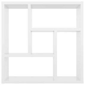 Ραφιέρα Τοίχου Γυαλιστερό Λευκό 45,1x16x45,1 εκ. Μοριοσανίδα - Λευκό
