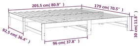 Καναπές Κρεβάτι Συρόμενος Λευκός 2x(90x200) εκ. Μασίφ Πεύκο - Λευκό