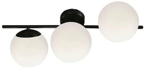Φωτιστικό Τοίχου - Απλίκα Floris 4260300 E27/3 White-Black Viokef Metal, Glass