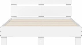 vidaXL Πλαίσιο Κρεβατιού με κεφαλάριου Λευκό 120x190 εκ Επεξεργ. Ξύλο
