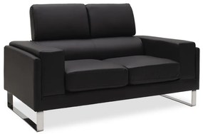 Intrahome Καναπές Shea Intrahome 2θέσιος pu μαύρο-inox 158x80x87εκ | SKU: INTRAPA-185111123