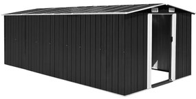 vidaXL Αποθήκη Κήπου Ανθρακί 257 x 489 x 181 εκ. από Μέταλλο