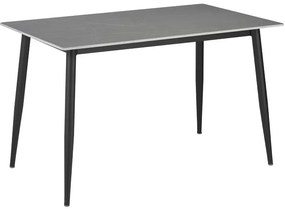 Τραπέζι Gustas pakoworld γκρι μαρμάρου sintered stone-μαύρο μέταλλο 160x80x75εκ