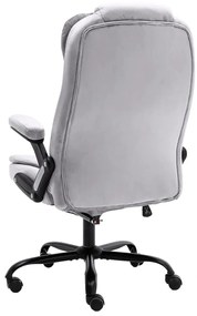 vidaXL Πολυθρόνα Γραφείου Μασάζ Ανοιχτό Γκρι Βελούδινη