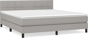 vidaXL Κρεβάτι Boxspring με Στρώμα Αν. Πράσινο 160x200εκ Υφασμάτινο