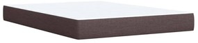 vidaXL Κρεβάτι Boxspring με Στρώμα Σκούρο Καφέ 140x190 εκ. Υφασμάτινο