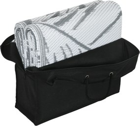 Εξωτερικό Χαλί Διπλής Όψης, Αδιάβροχο, Μοτίβο Φύλλων, 182x274cm, Γκρι/Λευκό