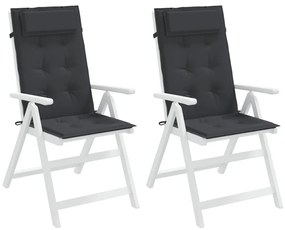 Μαξιλάρια Καρέκλας με Πλάτη 2 τεμ. Μαύρα από Ύφασμα Oxford - Μαύρο
