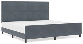 vidaXL Κρεβάτι Σκελετός Σκοτεινό Γκρι 200x200 εκ. Βελούδο