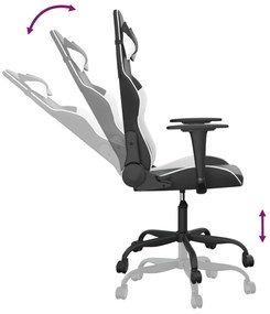 vidaXL Καρέκλα Gaming Μαύρο/Λευκό από Συνθετικό Δέρμα